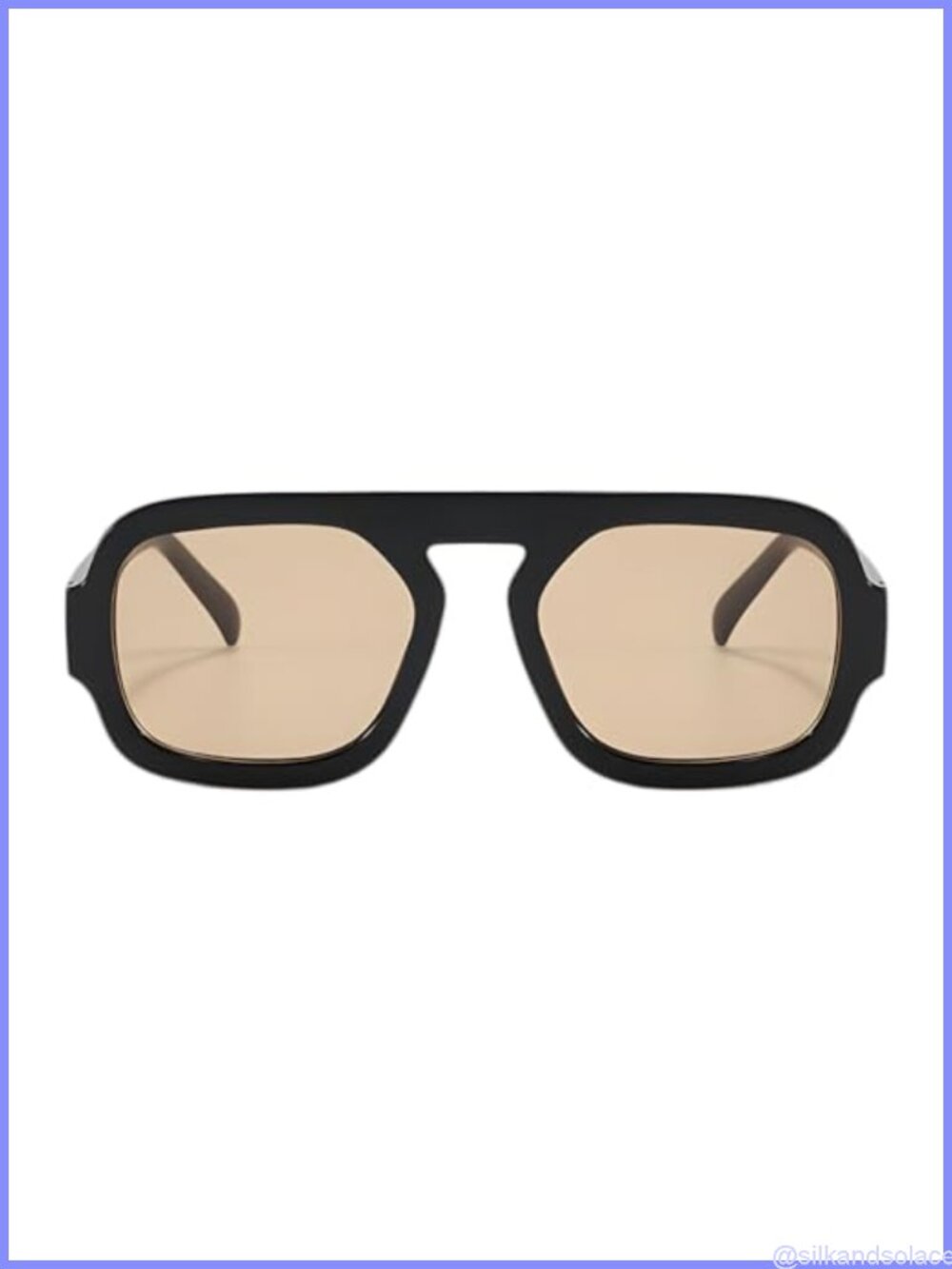 Square Aviator Sunglasses UV400 Full Frame Retro 70s Style Unisex